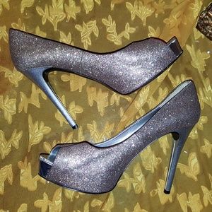 Guess glitter peep toe pumps shoes 10M
